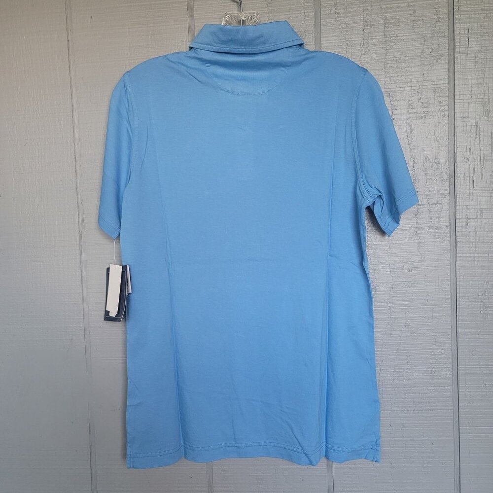 Charles River 100% Supima Cotton Women's Blue Short-Sleeve Polo Shirt. Size S - Picture 2 of 4